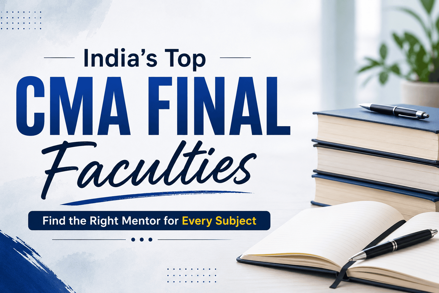 Best Faculties for CMA Final Dec 26, June 27 & Onwards