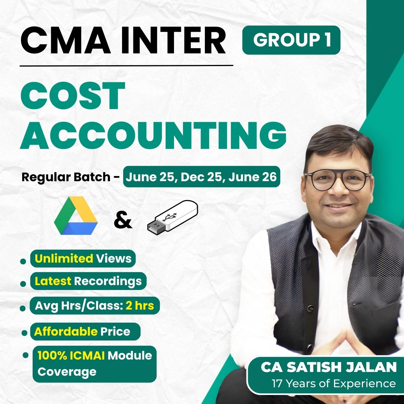 CMA Inter Cost Accounting (Group 1) By CA Satish Jalan CMA Inter Cost Accounting (Group 1) By CA Satish Jalan