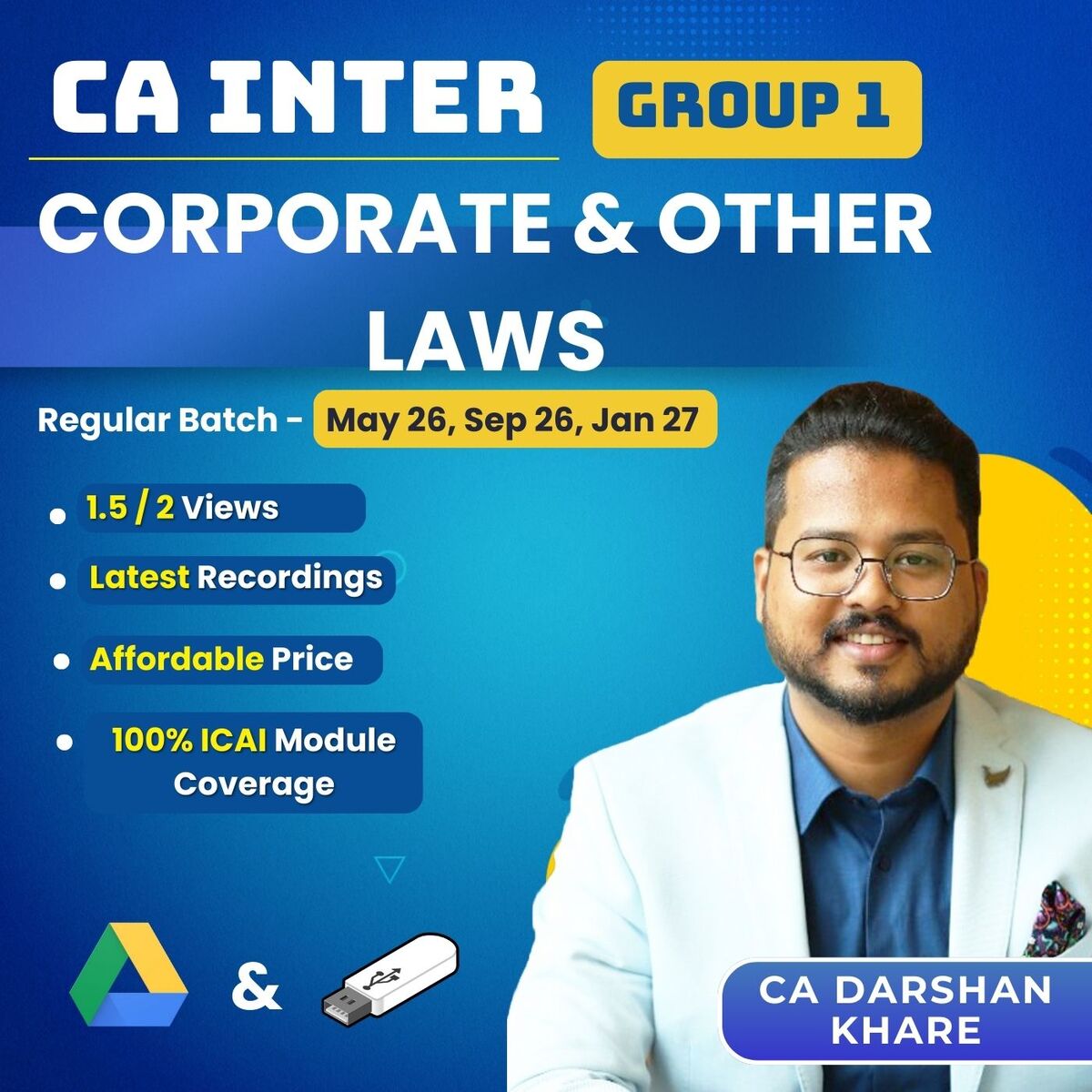 CA Inter Corporate and Other Laws Class By CA Darshan Khare