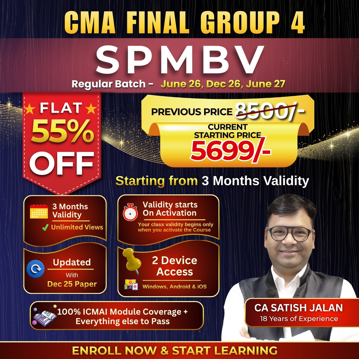 CMA Final Strategic Performance Management and Business Valuation by CA Satish Jalan
