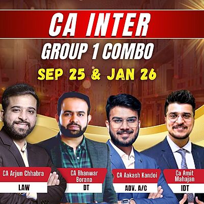 CA Inter Group 1 Combo - Adv Accounting (CA Aakash Kandoi) + LAW (CA Arjun Chhabra) + DT (CA Bhanwar Borana) + IDT (CA Amit Mahajan)