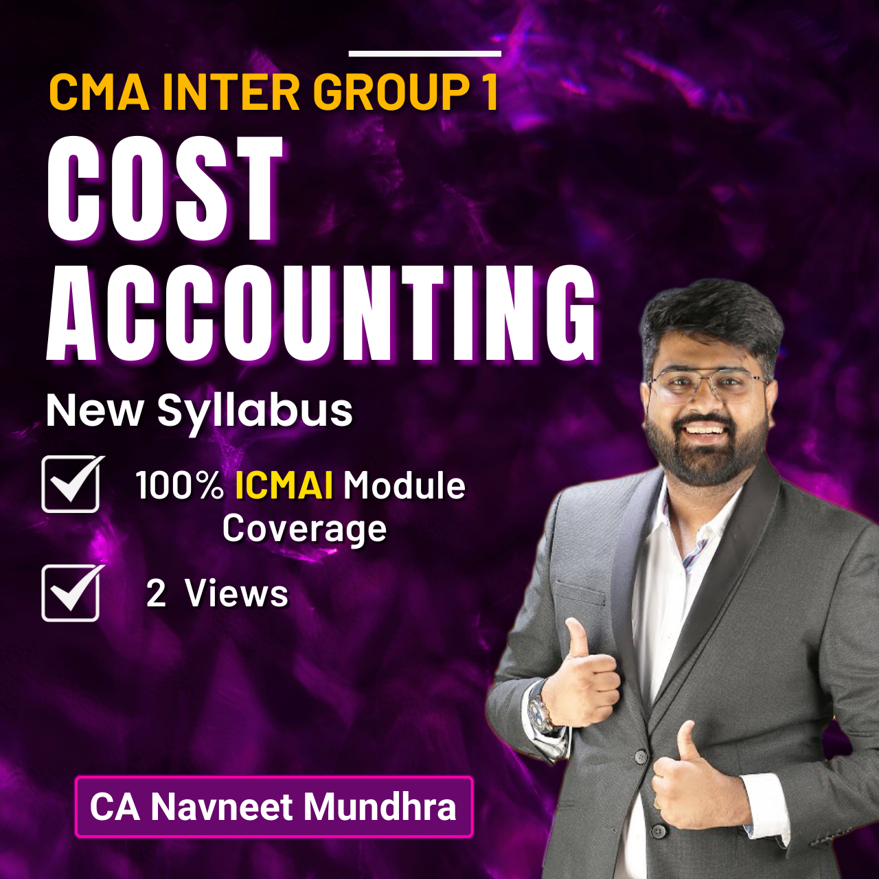 CMA Inter Cost Accounting (Group 1) By CA Navneet Mundhra