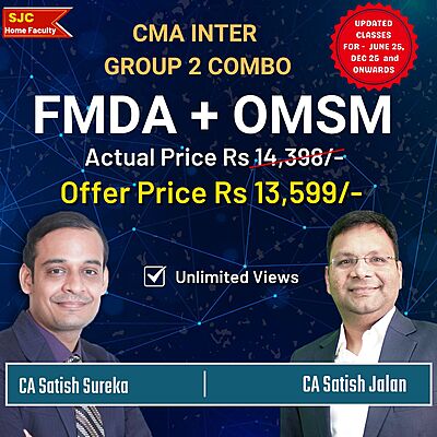 CMA Inter Group 2 Combo - FM DA + OM SM by CA Satish Jalan & CA Satish Sureka