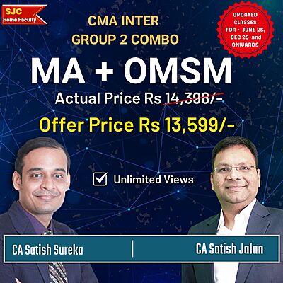 CMA Inter Group 2 Combo - MA + OM SM by CA Satish Jalan & CA Satish Sureka