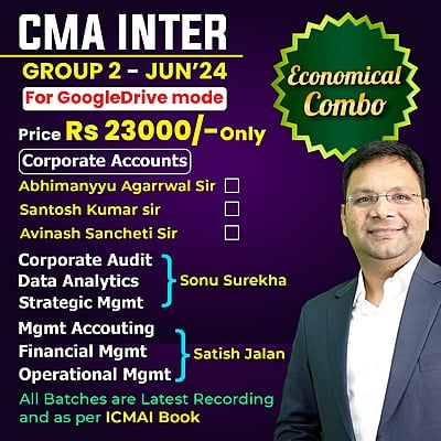 CMA Inter Group 2 Combo June 24 - Student Jaise Chahey - Download Mode - Economical