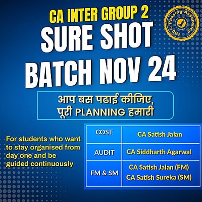 CA Inter Group 2 Sure Shot Batch For Nov 24 - By SJC Institute
