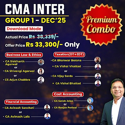 CMA Inter Group 1 Combo Dec 25 - Student Jaise Chahey - Download Mode - Premium